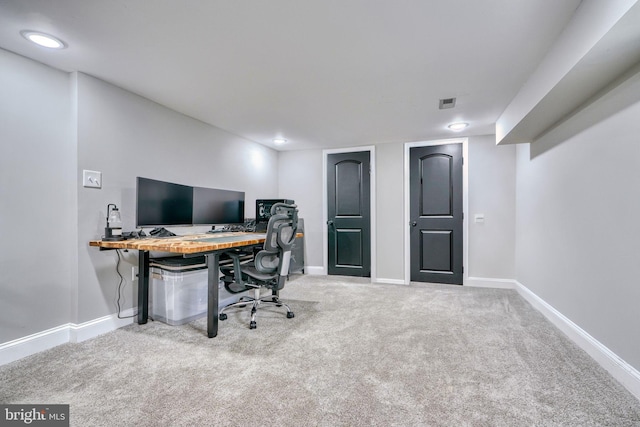 office space with carpet