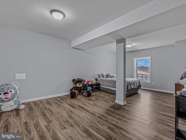 bedroom featuring wood-type flooring