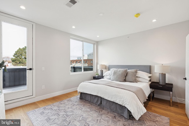 bedroom featuring light wood-type flooring