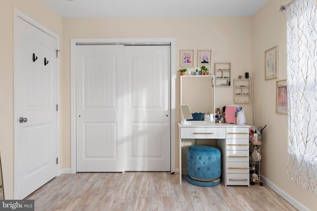 miscellaneous room featuring light hardwood / wood-style floors