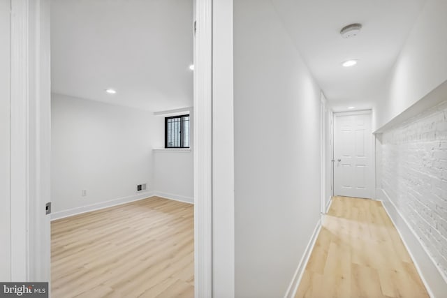 hall featuring light hardwood / wood-style floors