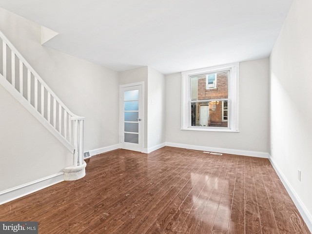 interior space with hardwood / wood-style floors