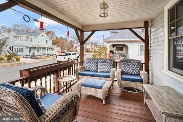 wooden deck with a porch