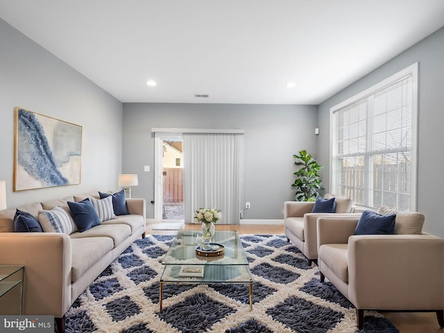 living room with a healthy amount of sunlight