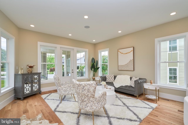 living room featuring light hardwood / wood-style floors