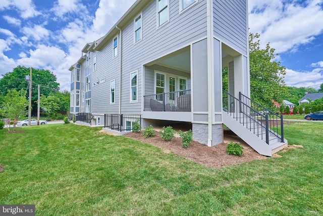 view of home's exterior featuring a lawn