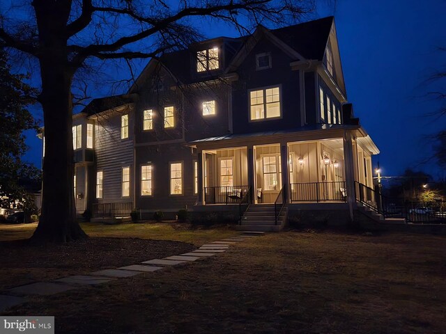 view of front of house with covered porch