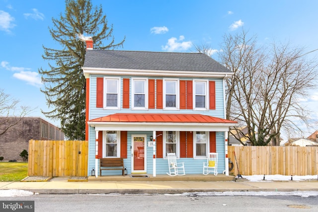 view of front of property with a porch