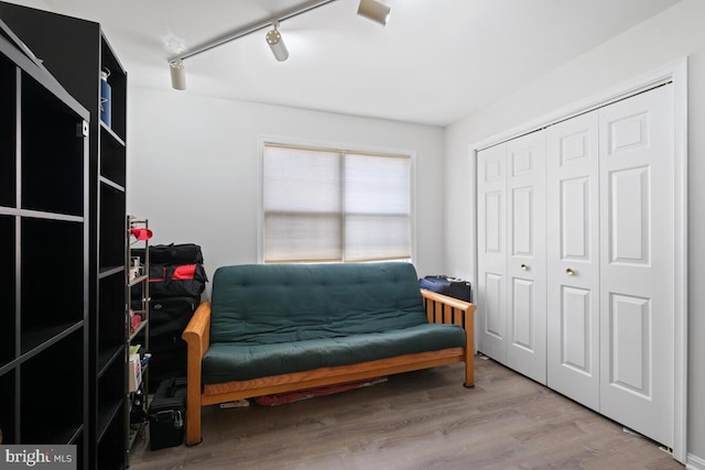 living area with light wood-type flooring