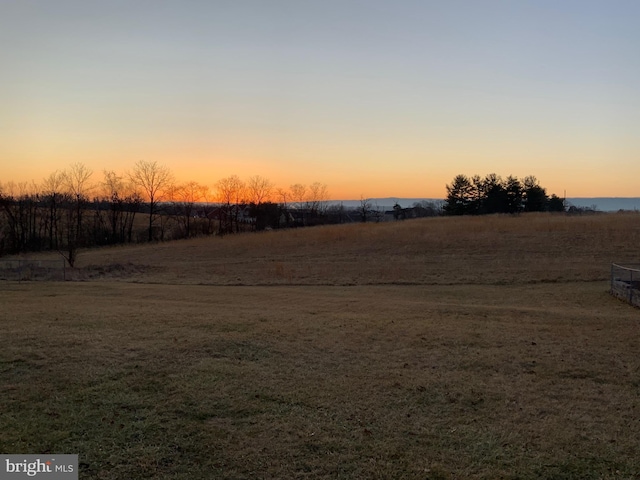 view of yard at dusk