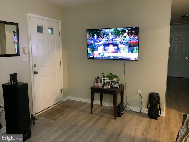 entrance foyer featuring hardwood / wood-style flooring