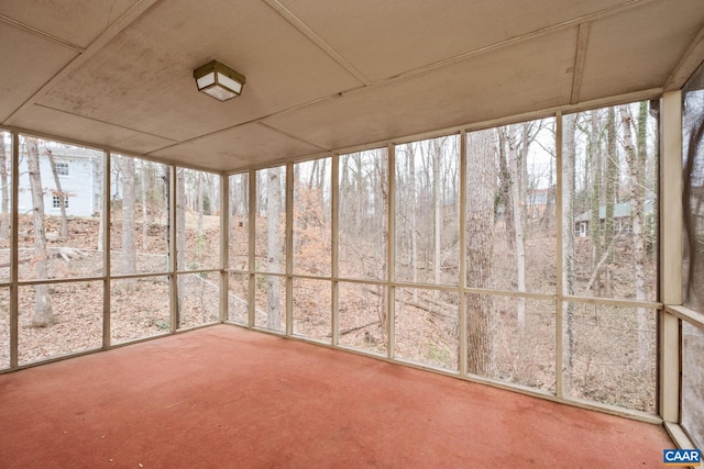 view of unfurnished sunroom