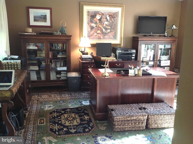 office area featuring french doors