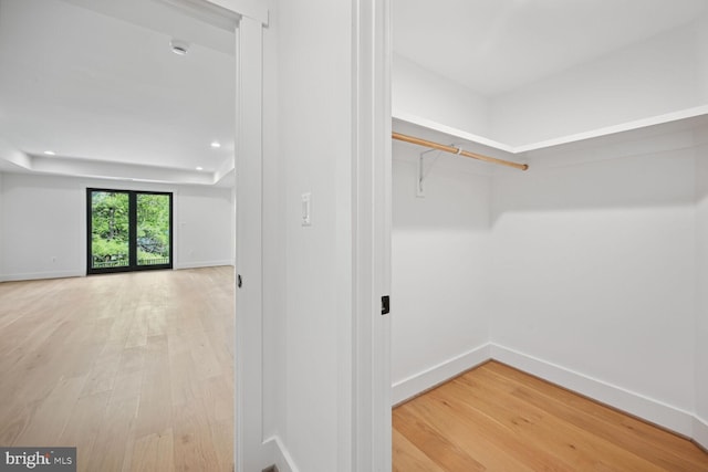 spacious closet featuring wood finished floors