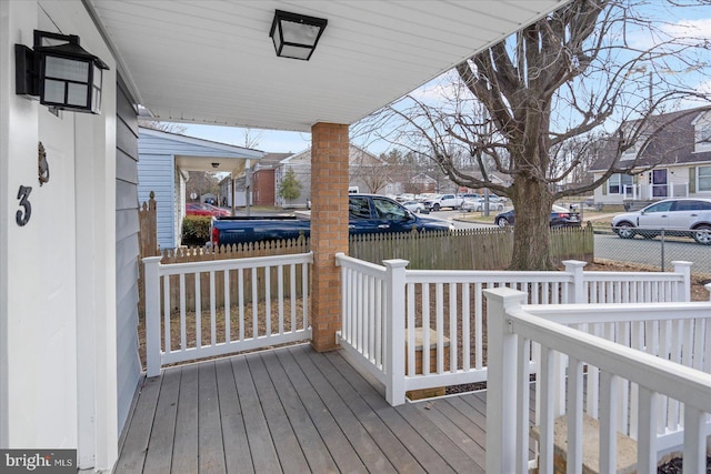 wooden deck featuring a porch