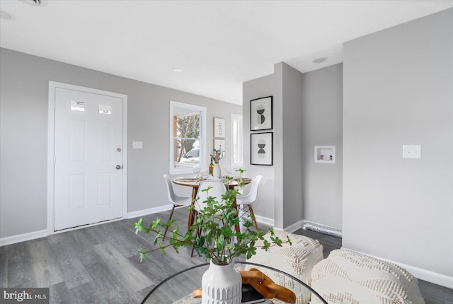 entrance foyer featuring dark hardwood / wood-style flooring