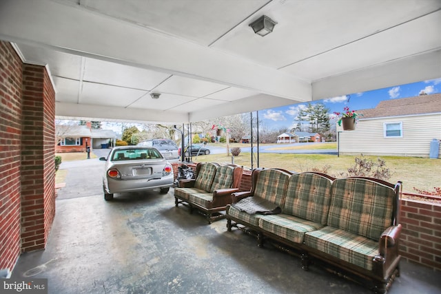 view of patio featuring an outdoor hangout area