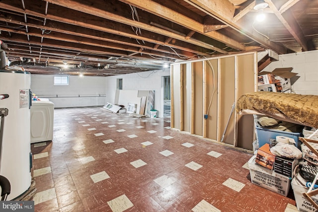 basement with washer / clothes dryer