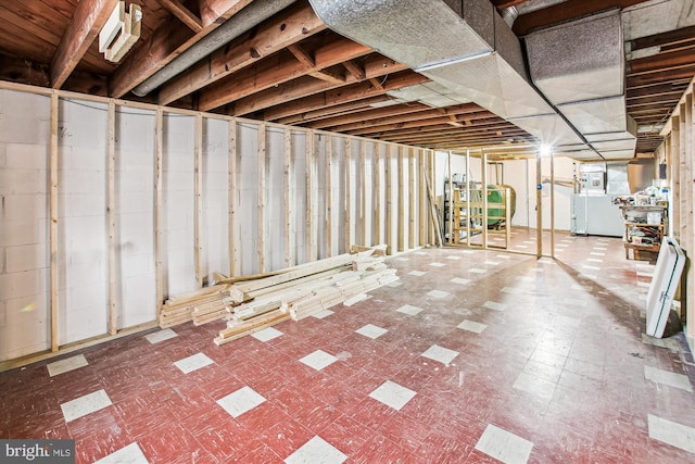 basement with independent washer and dryer