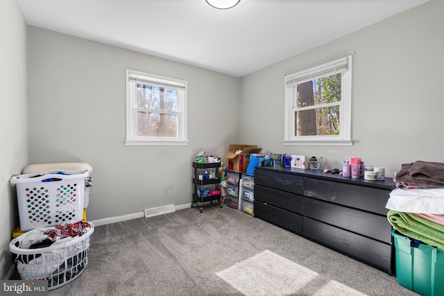 bedroom with carpet