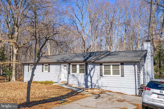 view of single story home