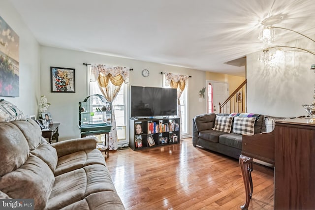 living room featuring hardwood / wood-style floors