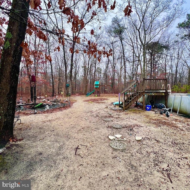 view of yard featuring a playground