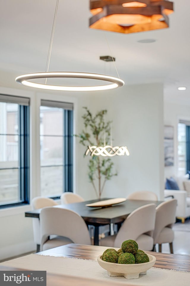 dining area featuring a wealth of natural light