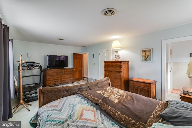 bedroom featuring carpet