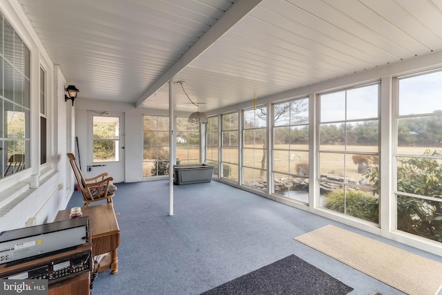 view of unfurnished sunroom