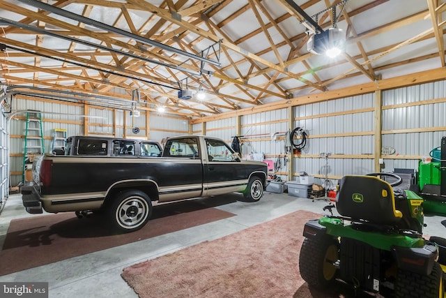 garage featuring a garage door opener