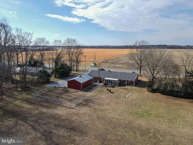 bird's eye view featuring a rural view