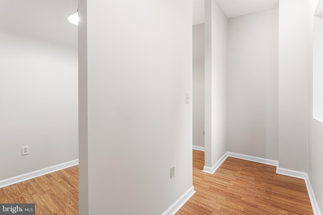 corridor featuring light wood-type flooring