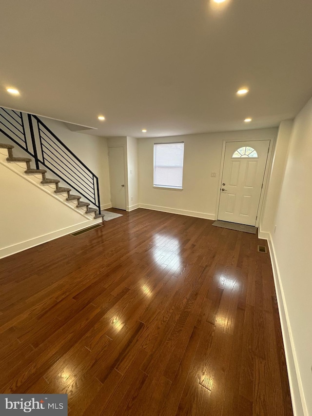 entryway featuring dark hardwood / wood-style flooring