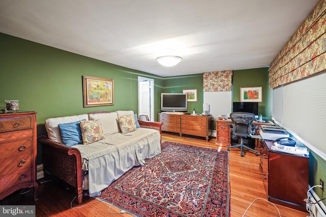 bedroom featuring hardwood / wood-style floors