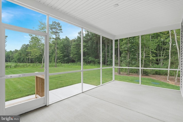 view of unfurnished sunroom