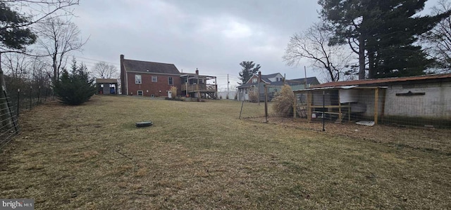 view of yard featuring fence