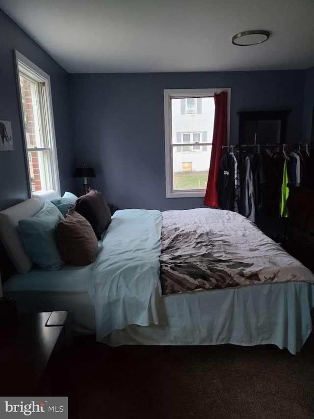 bedroom featuring multiple windows