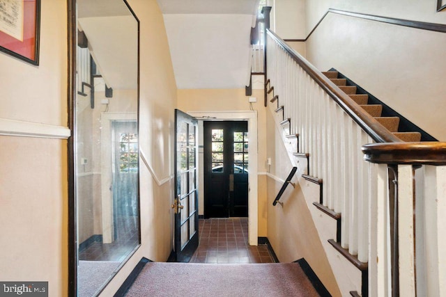 view of tiled foyer entrance