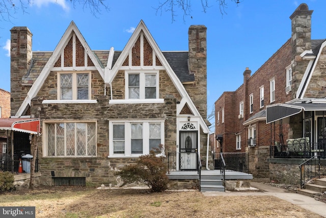 view of tudor-style house