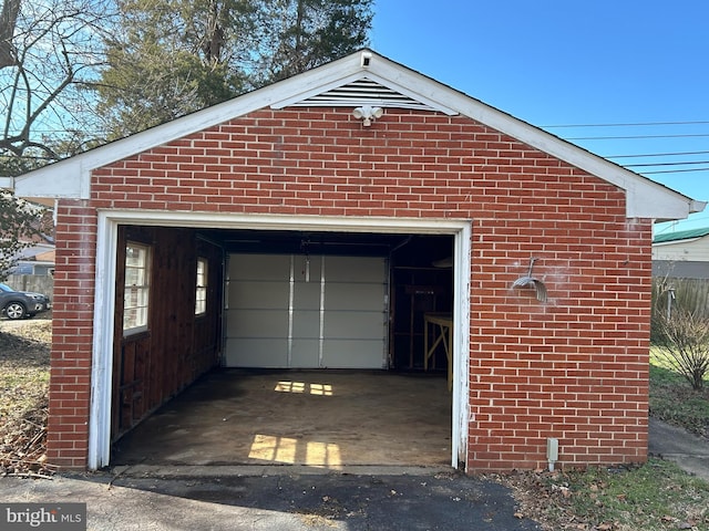 view of garage