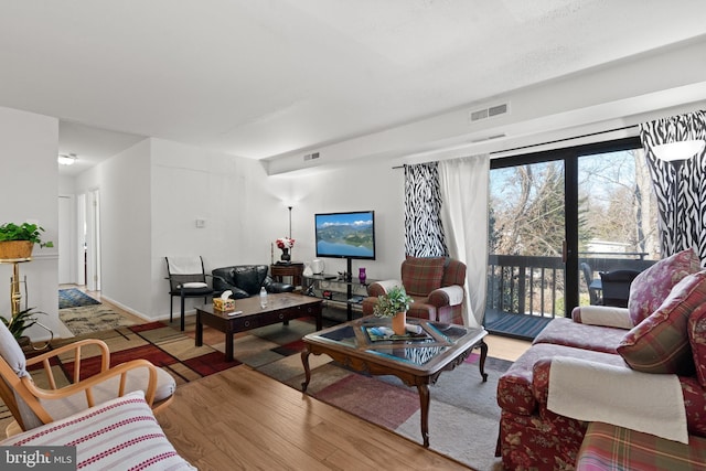 living room featuring hardwood / wood-style floors