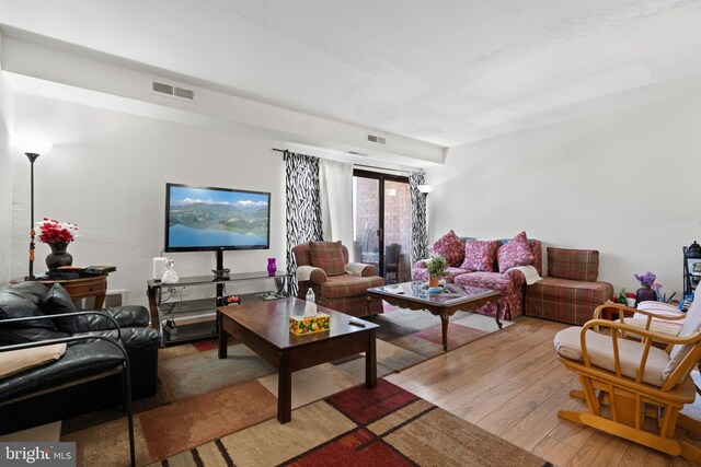 living room featuring wood-type flooring