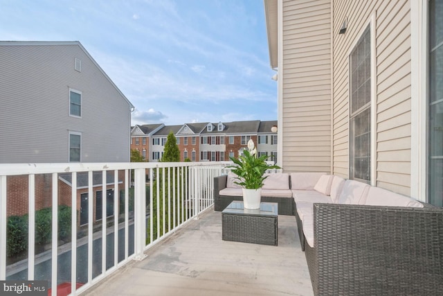 balcony featuring an outdoor living space