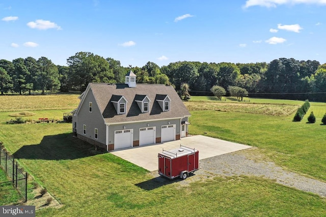 drone / aerial view featuring a rural view