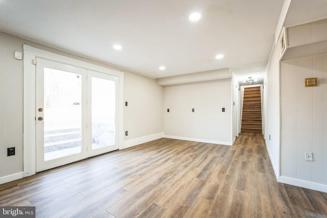 empty room featuring light wood-type flooring