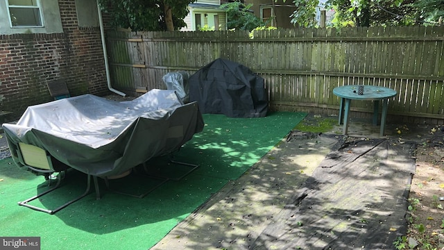 view of patio / terrace with a grill