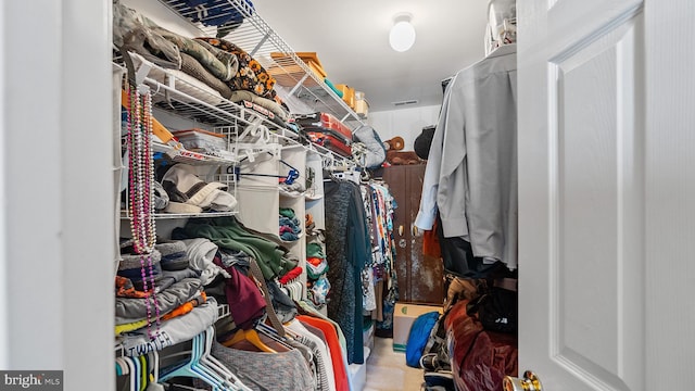 view of walk in closet