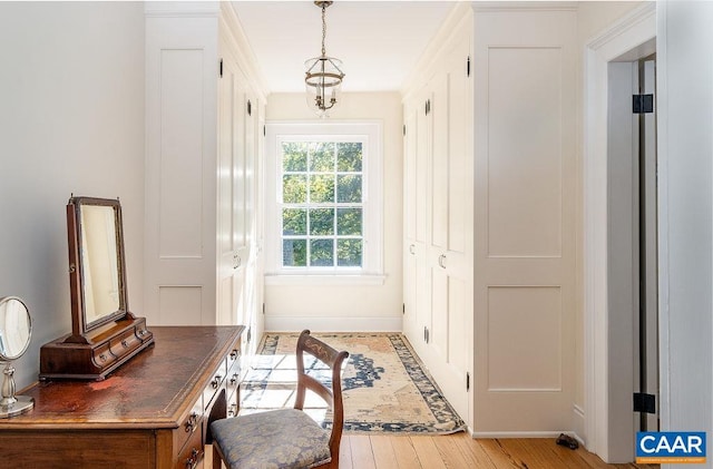 doorway to outside featuring light hardwood / wood-style flooring