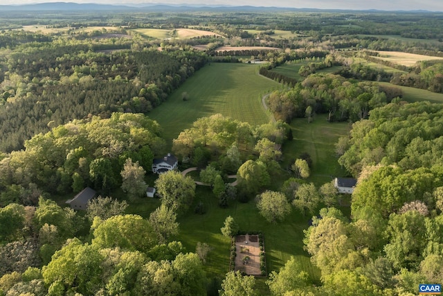 drone / aerial view with a rural view